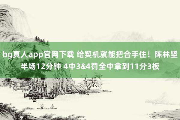 bg真人app官网下载 给契机就能把合手住！陈林坚半场12分钟 4中3&4罚全中拿到11分3板