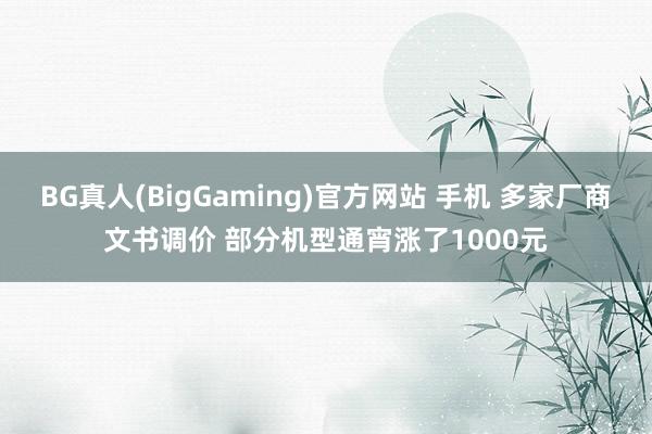 BG真人(BigGaming)官方网站 手机 多家厂商文书调价 部分机型通宵涨了1000元
