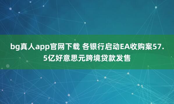 bg真人app官网下载 各银行启动EA收购案57.5亿好意思元跨境贷款发售