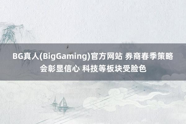 BG真人(BigGaming)官方网站 券商春季策略会彰显信心 科技等板块受脸色