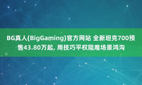 BG真人(BigGaming)官方网站 全新坦克700预售43.80万起， 用技巧平权阻难场景鸿沟