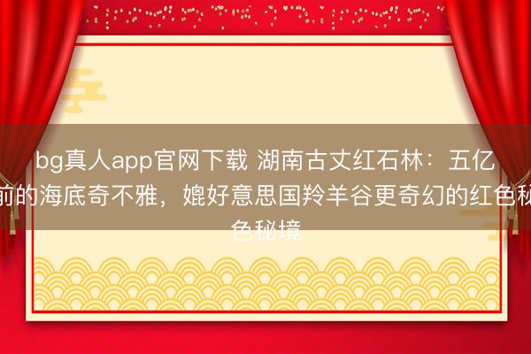 bg真人app官网下载 湖南古丈红石林：五亿年前的海底奇不雅，媲好意思国羚羊谷更奇幻的红色秘境