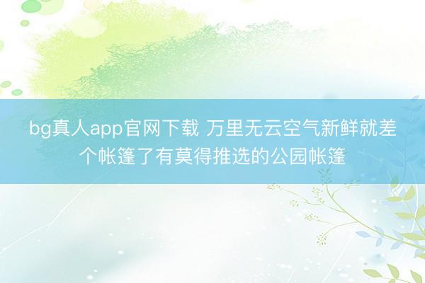 bg真人app官网下载 万里无云空气新鲜就差个帐篷了有莫得推选的公园帐篷