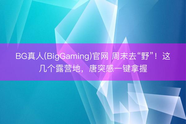 BG真人(BigGaming)官网 周末去“野”！这几个露营地，唐突感一键拿握