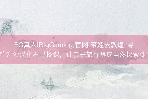 BG真人(BigGaming)官网 带娃去敦煌“寻宝”？沙漠化石寻找课，让亲子旅行酿成当然探索课堂