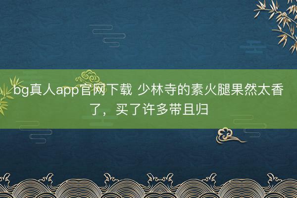 bg真人app官网下载 少林寺的素火腿果然太香了，买了许多带且归