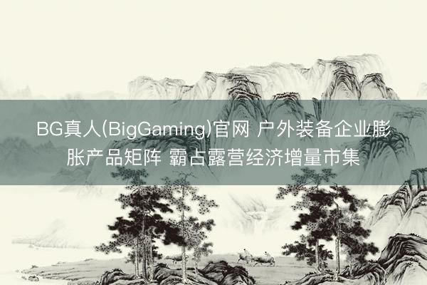 BG真人(BigGaming)官网 户外装备企业膨胀产品矩阵 霸占露营经济增量市集