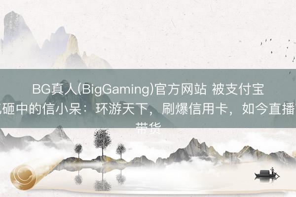 BG真人(BigGaming)官方网站 被支付宝一亿砸中的信小呆：环游天下，刷爆信用卡，如今直播带货