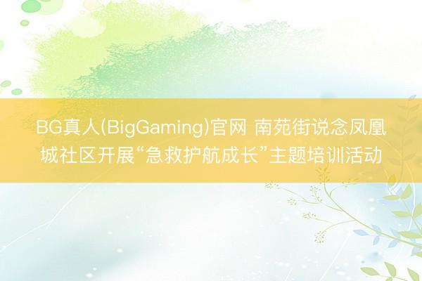 BG真人(BigGaming)官网 南苑街说念凤凰城社区开展“急救护航成长”主题培训活动