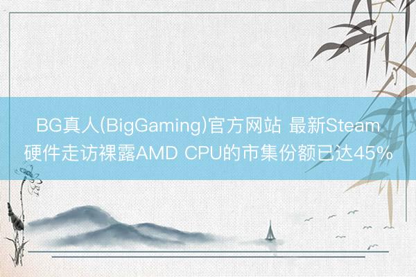 BG真人(BigGaming)官方网站 最新Steam硬件走访裸露AMD CPU的市集份额已达45%