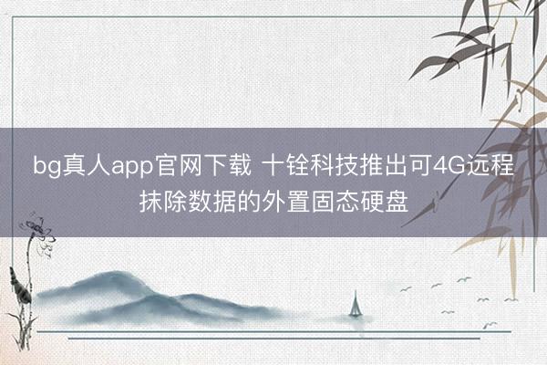 bg真人app官网下载 十铨科技推出可4G远程抹除数据的外置固态硬盘