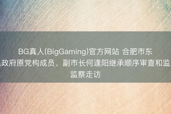 BG真人(BigGaming)官方网站 合肥市东谈主民政府原党构成员、副市长何逢阳继承顺序审查和监察走访