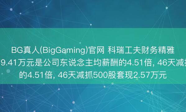 BG真人(BigGaming)官网 科瑞工夫财务精雅东说念主饶乐乐年薪79.41万元是公司东说念主均薪酬的4.51倍, 46天减抓500股套现2.57万元