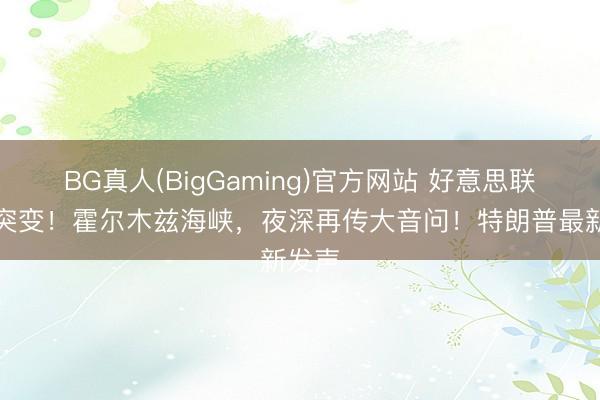 BG真人(BigGaming)官方网站 好意思联储，突变！霍尔木兹海峡，夜深再传大音问！特朗普最新发声