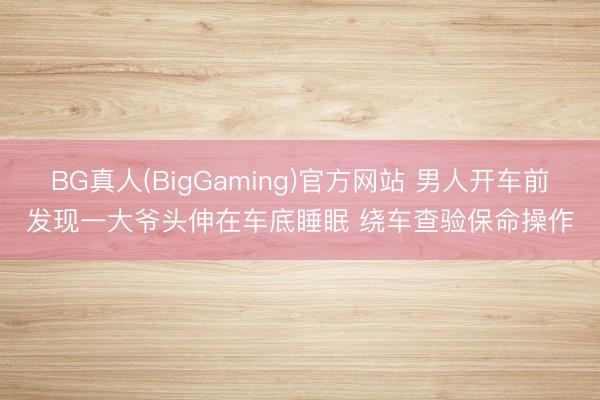 BG真人(BigGaming)官方网站 男人开车前发现一大爷头伸在车底睡眠 绕车查验保命操作
