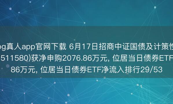 bg真人app官网下载 6月17日招商中证国债及计策性金融债0-3年ETF(511580)获净申购2076.86万元， 位居当日债券ETF净流入排行29/53
