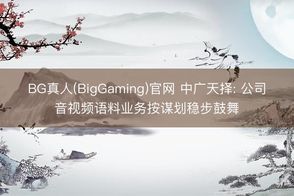 BG真人(BigGaming)官网 中广天择: 公司音视频语料业务按谋划稳步鼓舞